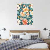Verbazingwekkende delicate bloemen canvas afdruk (Insitu (Slaapkamer))