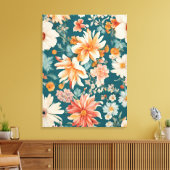 Verbazingwekkende delicate bloemen canvas afdruk (Insitu (Woonkamer))