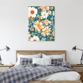 Verbazingwekkende delicate bloemen canvas afdruk (Insitu (Slaapkamer))