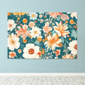 Verbazingwekkende delicate bloemen canvas afdruk (Insitu (Houten vloer))