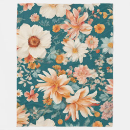 Verbazingwekkende delicate bloemen fleece deken