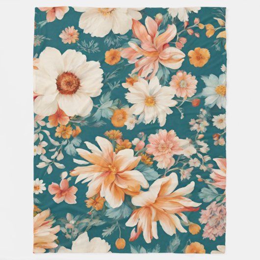Verbazingwekkende delicate bloemen fleece deken (Voorkant)