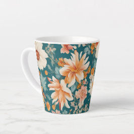 Verbazingwekkende delicate bloemen latte mok