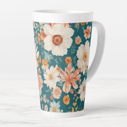 Verbazingwekkende delicate bloemen latte mok (Rechterhoek)