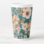 Verbazingwekkende delicate bloemen latte mok (Voorkant)