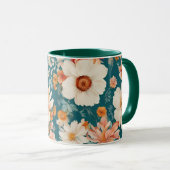 Verbazingwekkende delicate bloemen mok (Voorkant rechts)