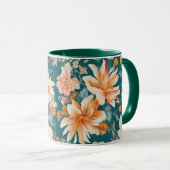 Verbazingwekkende delicate bloemen mok (Voorkant rechts)