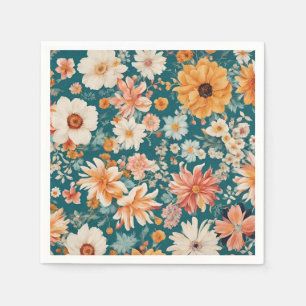 Verbazingwekkende delicate bloemen servet