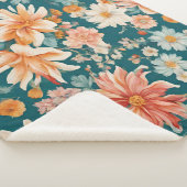Verbazingwekkende delicate bloemen sherpa deken (3/4)