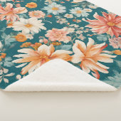 Verbazingwekkende delicate bloemen sherpa deken (3/4)