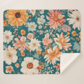 Verbazingwekkende delicate bloemen sherpa deken (Voorkant (horizontaal))