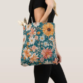 Verbazingwekkende delicate bloemen tote bag (Dichtbij)