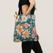 Verbazingwekkende delicate bloemen tote bag (Dichtbij)