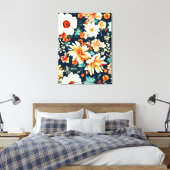 Verbazingwekkende delicate witte en weelderige rod canvas afdruk (Insitu (Slaapkamer))