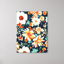 Verbazingwekkende delicate witte en weelderige rod canvas afdruk