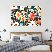 Verbazingwekkende delicate witte en weelderige rod canvas afdruk (Insitu (Slaapkamer))