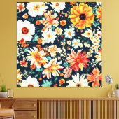 Verbazingwekkende delicate witte en weelderige rod canvas afdruk (Insitu (Woonkamer))