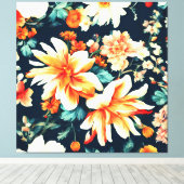 Verbazingwekkende delicate witte en weelderige rod canvas afdruk (Insitu (Houten vloer))