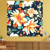 Verbazingwekkende delicate witte en weelderige rod canvas afdruk (Insitu (Woonkamer))