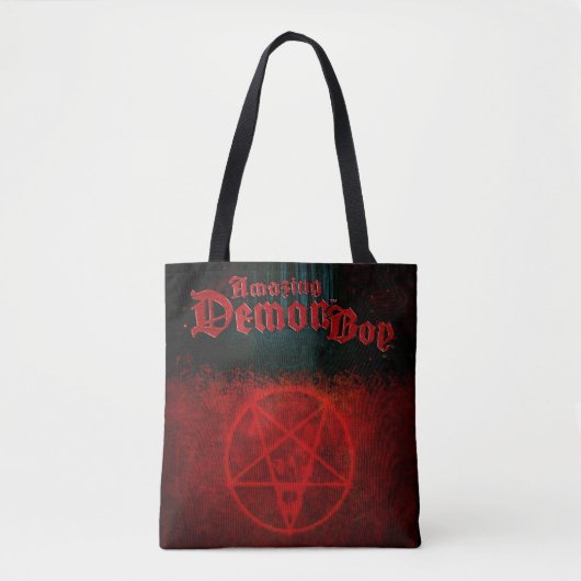 Verbazingwekkende Demon Boy Logo & Pentagram Canva Tote Bag (Voorkant)