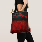 Verbazingwekkende Demon Boy Logo & Pentagram Canva Tote Bag (Dichtbij)