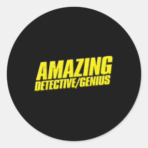 Verbazingwekkende detective genie Halloween Heist Ronde Sticker
