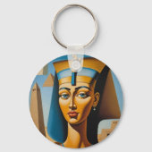 Verbazingwekkende Egyptische koningin Sleutelhanger (Achterkant)