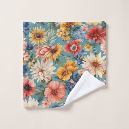 Verbazingwekkende Elegante Zomerbloemen Bad Handdoek (Wasdoekje)