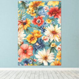 Verbazingwekkende Elegante Zomerbloemen Canvas Afdruk