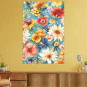 Verbazingwekkende Elegante Zomerbloemen Canvas Afdruk (Insitu (Woonkamer))