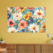 Verbazingwekkende Elegante Zomerbloemen Canvas Afdruk (Insitu (Woonkamer))