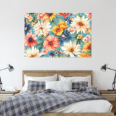 Verbazingwekkende Elegante Zomerbloemen Canvas Afdruk (Insitu (Slaapkamer))