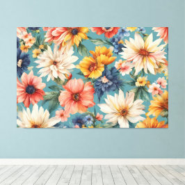 Verbazingwekkende Elegante Zomerbloemen Canvas Afdruk