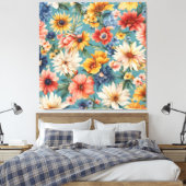 Verbazingwekkende Elegante Zomerbloemen Canvas Afdruk (Insitu (Slaapkamer))