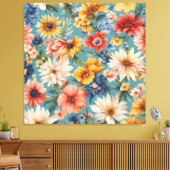 Verbazingwekkende Elegante Zomerbloemen Canvas Afdruk (Insitu (Woonkamer))