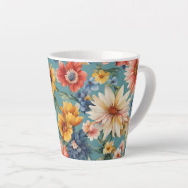 Verbazingwekkende Elegante Zomerbloemen Latte Mok