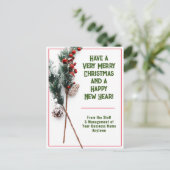 Verbazingwekkende en stijlvolle kerst van het bedr feestdagenkaart (Staand voorkant)