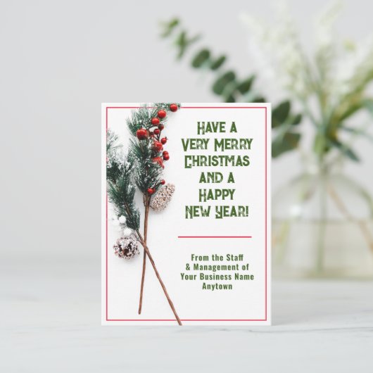 Verbazingwekkende en stijlvolle kerst van het bedr feestdagenkaart (Staand voorkant)