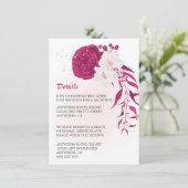 verbazingwekkende fuchsie en witte floraal informatiekaartje (Staand voorkant)