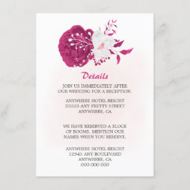 verbazingwekkende fuchsie en witte floraal informatiekaartje