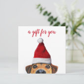 Verbazingwekkende Funny Dog met Santa Hat-kaartje (Staand voorkant)