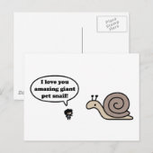 Verbazingwekkende Giant Pet Snail Briefkaart (Voorkant / Achterkant)