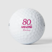 Verbazingwekkende golf verjaardag 80 jaar golfer c golfballen (Voorkant)