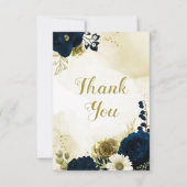 Verbazingwekkende goudbloemen van marinesuin en iv bedankkaart (Voorkant)