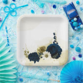 Verbazingwekkende goudbloemen van marinesuin en iv papieren bordje (Feest)