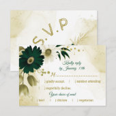 Verbazingwekkende goudbloemen van smaragdvis RSVP kaartje (Voorkant / Achterkant)