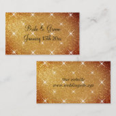 Verbazingwekkende gouden glitter glam bruiloft beh informatiekaartje (Voorkant / Achterkant)