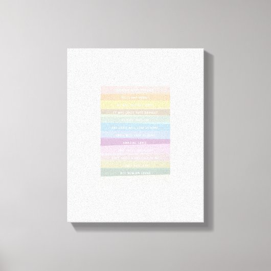 Verbazingwekkende Grace Lyric Rainbow Kleurrijke C Canvas Afdruk (Voorkant)