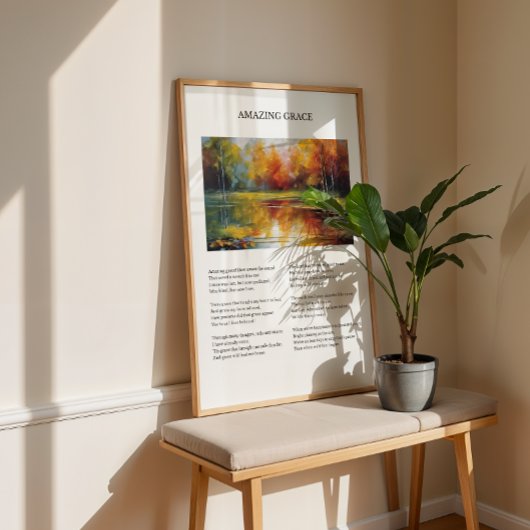Verbazingwekkende Grace  Minimal Hymn Wall Art Poster