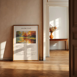 Verbazingwekkende Grace Minimal Hymn Wall Art Poster